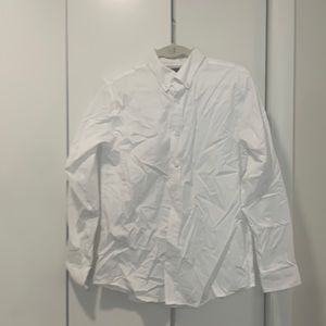 Boys White Button Down Dress Shirt Lands End Size 18